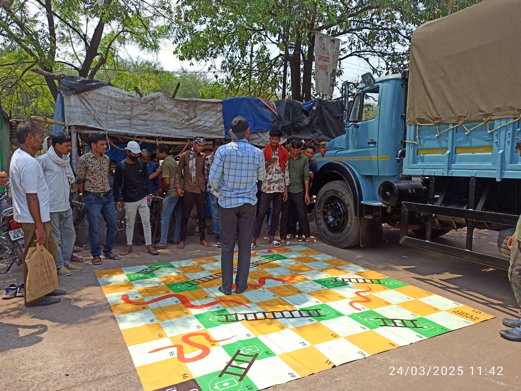 Physical snakes and ladders workshop